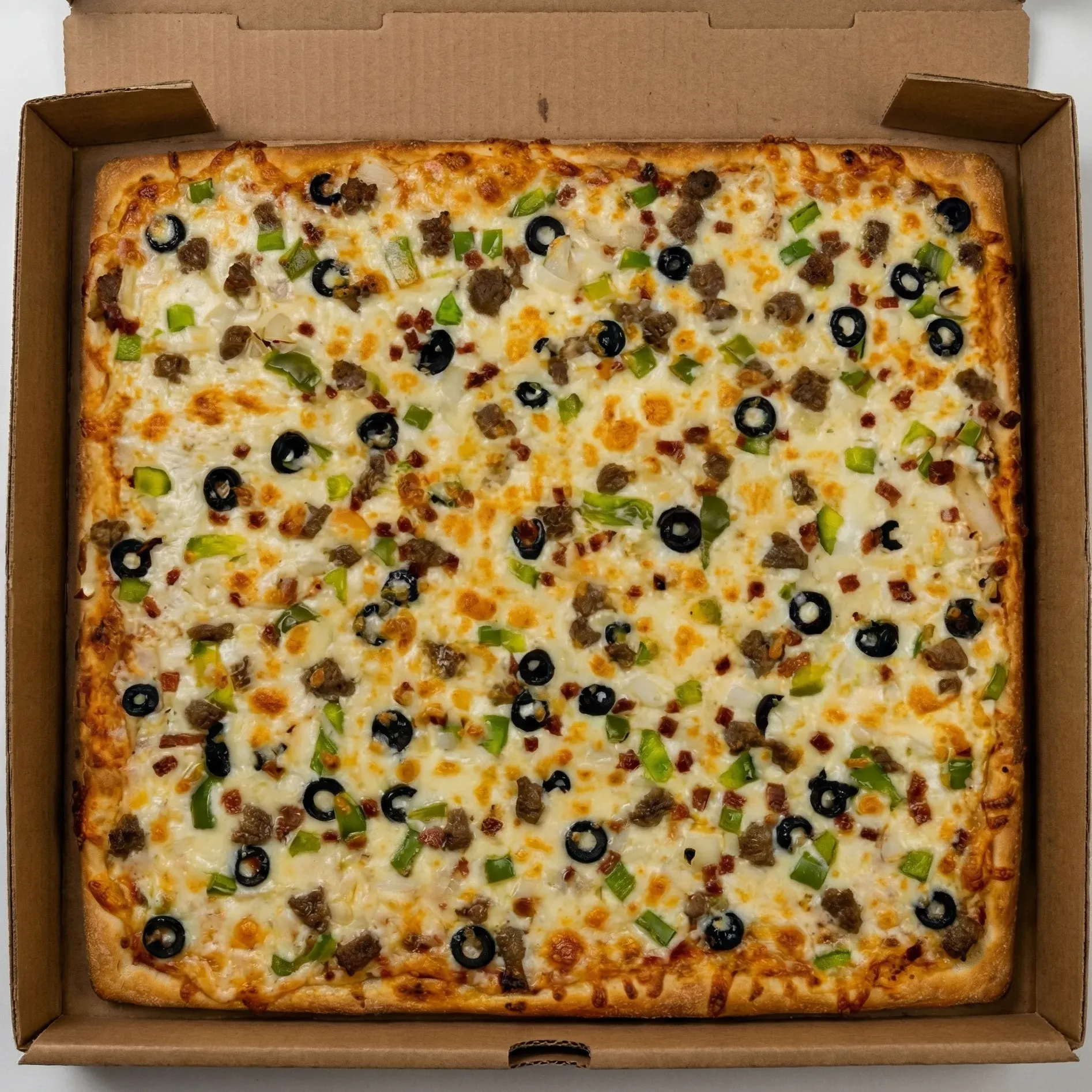 Meat Lovers deep dish pizza at Chicago Deep Dish Pizza Calgary