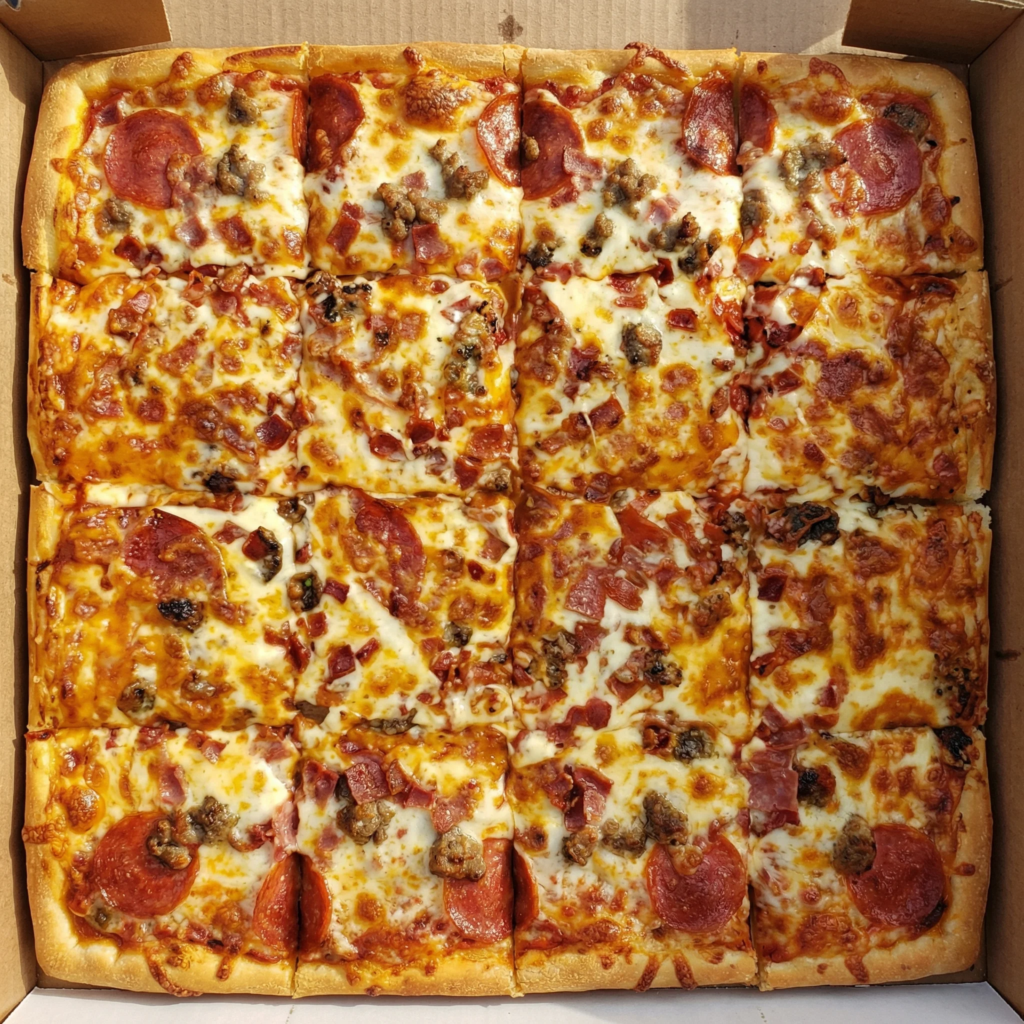 Meat Lovers deep dish pizza at Chicago Deep Dish Pizza in Edgemont, Calgary